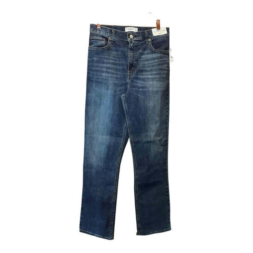 ABERCROMBIE & FITCH Blue Ultra High Rise The 90s straight JEANS 29 8R NWT